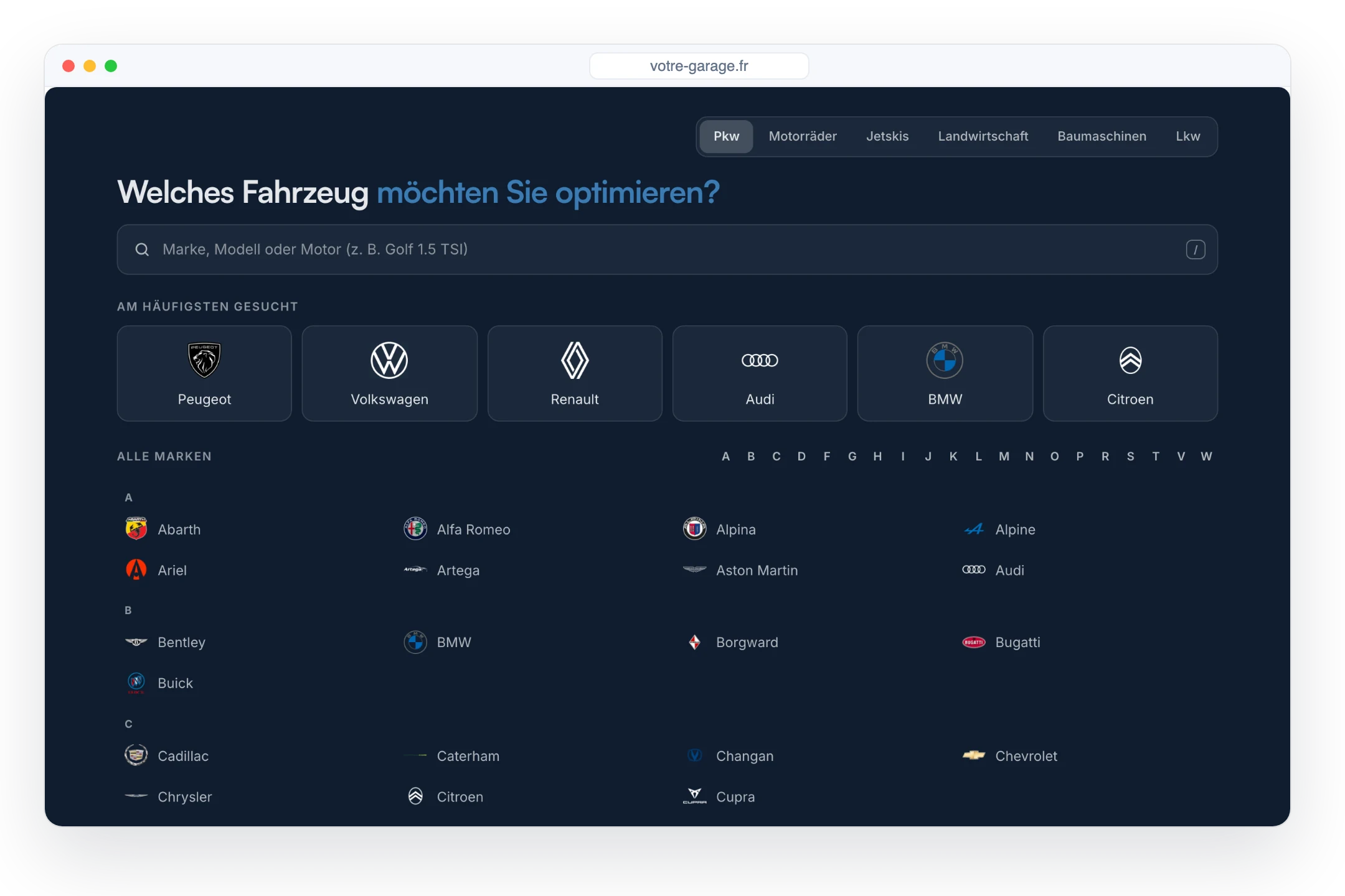 +20.000 Fahrzeuge, eine Datenbank