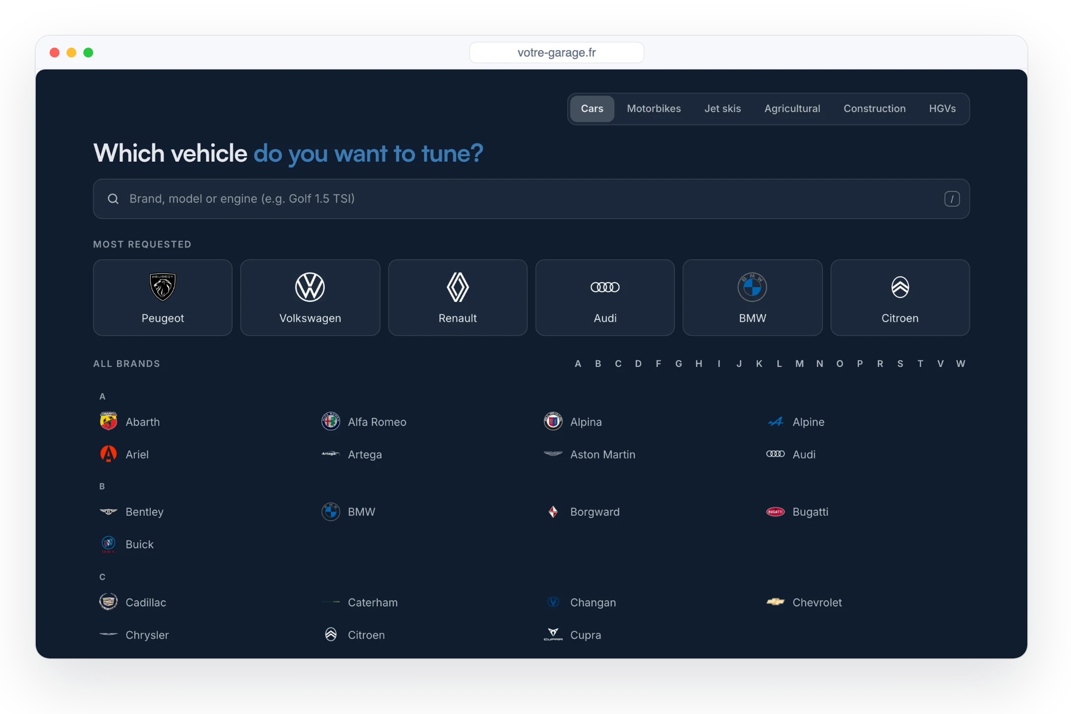 +20,000 vehicles, one database