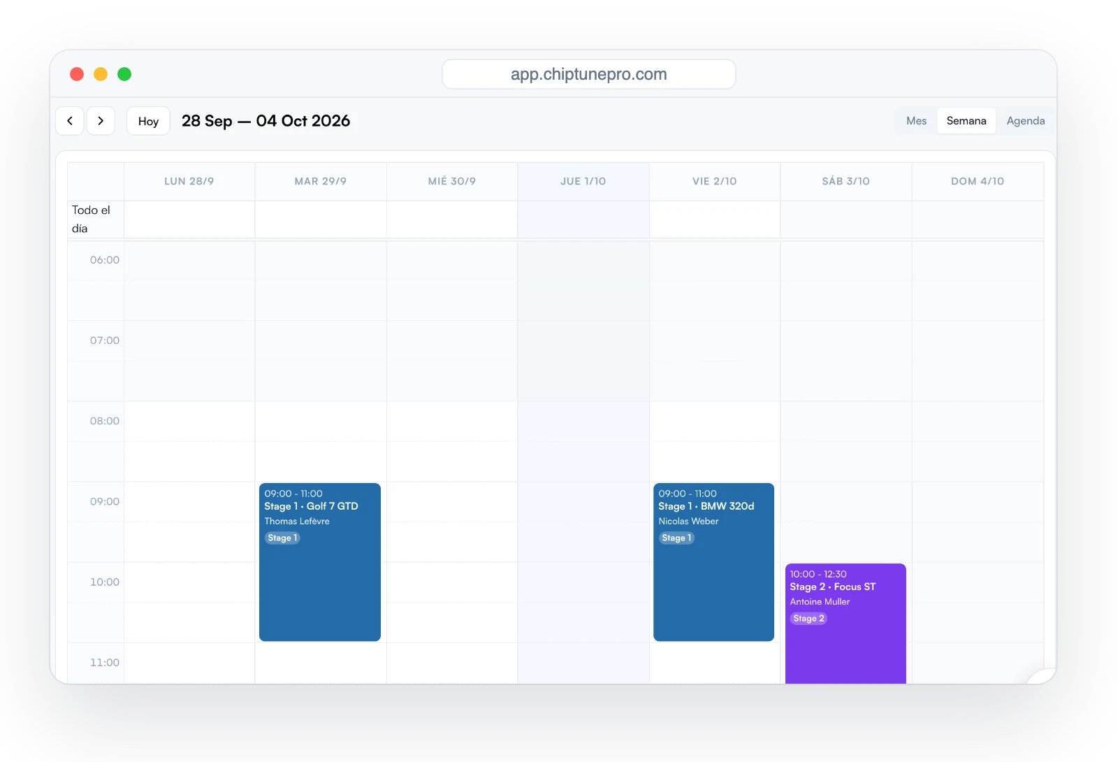 Calendario de citas