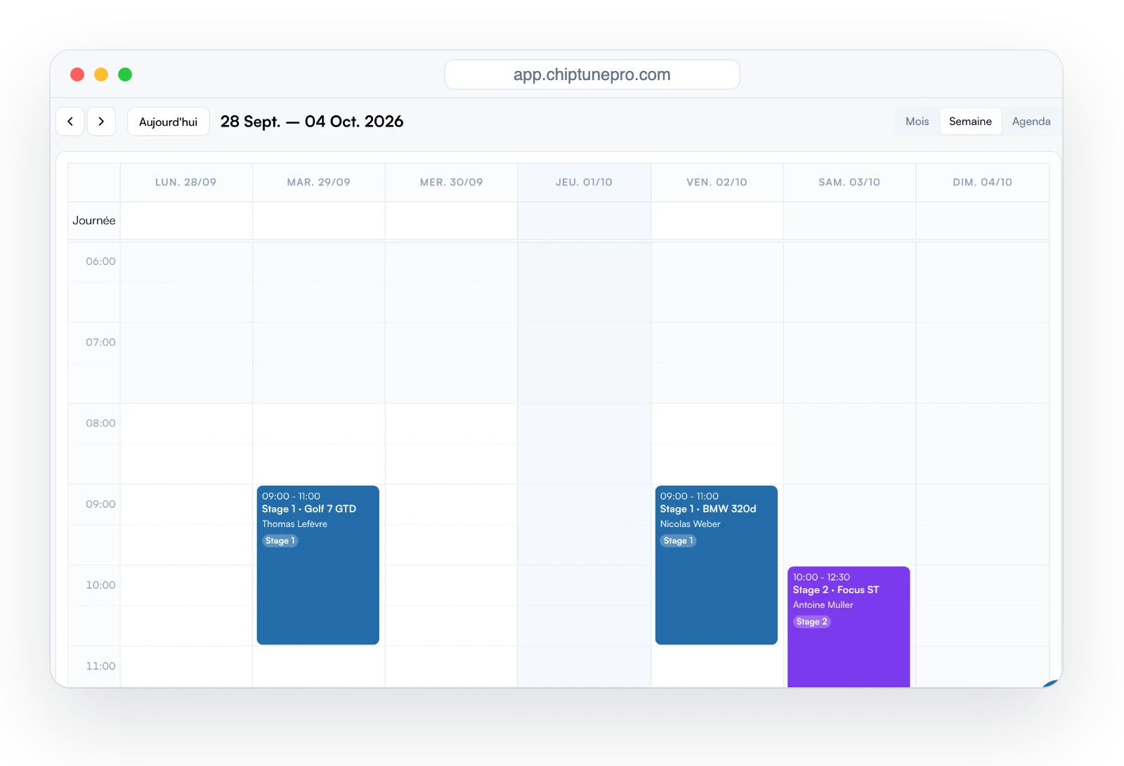 Calendrier de rendez-vous