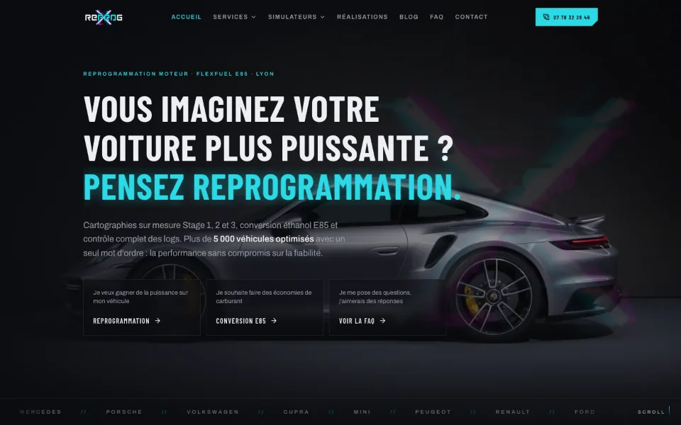 Site de ReprogX, avec le simulateur Chiptune