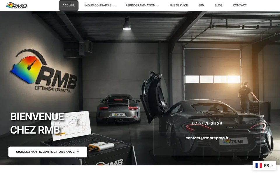 Site de RMB Reprog, avec le simulateur Chiptune